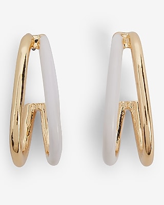 Enamel Painted Double Hoop Earrings