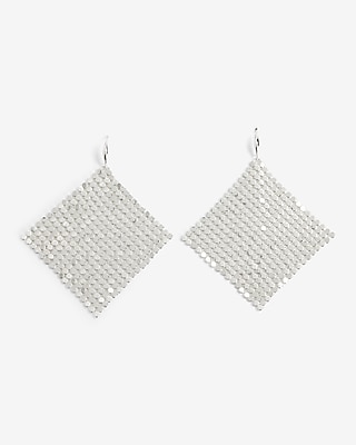 Chainmail Diamond Drop Earrings