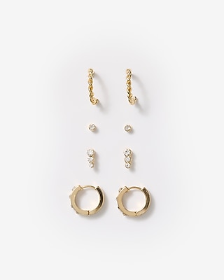 Gold Pave Variety 4 Pack Earrings