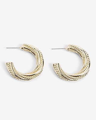 Twisted Chain Medium Hoop Earrings