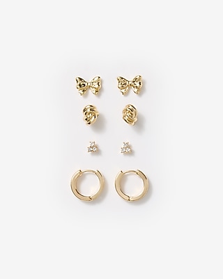 Gold Bow Variety 4 Pack Earrings