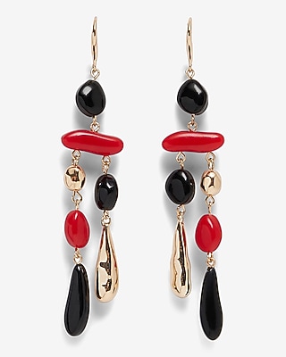 Multi Shape Layered Chandelier Drop Earrings
