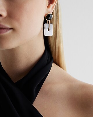 Multi Shape Swirled Resin Drop Earrings