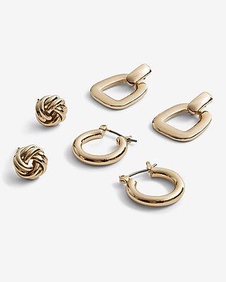 Set Of 3 Mixed Earrings