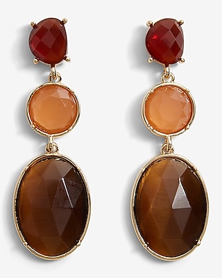Multi Stone Linear Drop Earrings