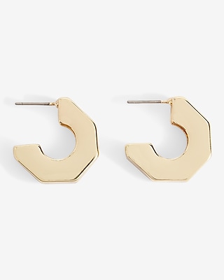 Mini Hexagon Huggie Hoop Earrings