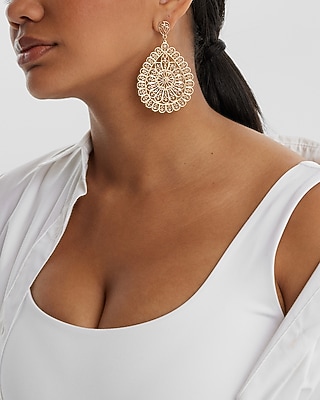 Teardrop Statement Drop Earrings