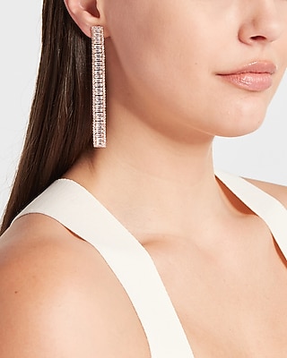 Rhinestone Baguette Drop Earrings