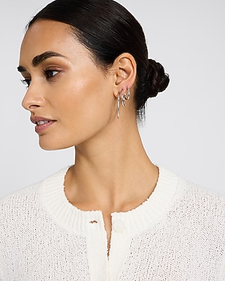 Express Women's Variety 3 Pack Hoop Earrings in Silver