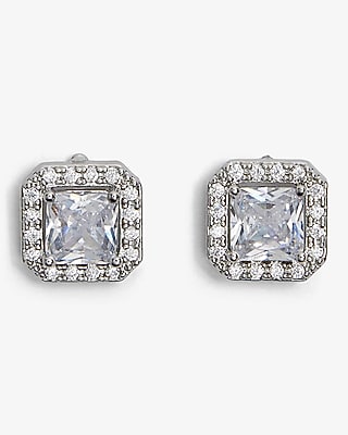 Rhinestone Lined Stud Earrings
