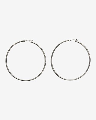 Large Rhinestone Pave Hoop Earrings