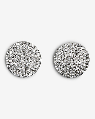 Rhinestone Pave Circle Stud Earrings