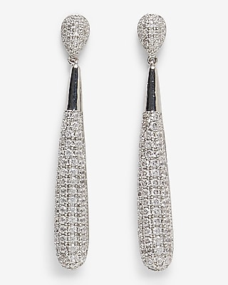 Rhinestone Tube Drop Earrings