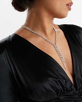 Double Row Asymmetrical Y Necklace Women's Gold