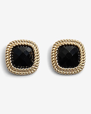 Black Stone Stud Earrings