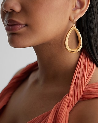 Oval Wrapped Drop Earrings
