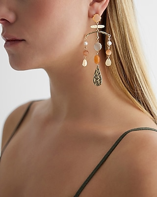 Stone Multi Shape Drop Earrings