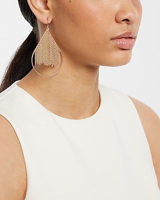 Teardrop Chain Infused Drop Earrings