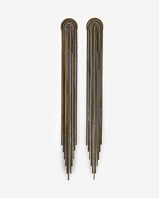 Black & Gold Large Fringe Drop Earrings