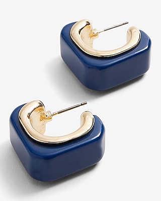 Mini Resin Square Hoop Earrings