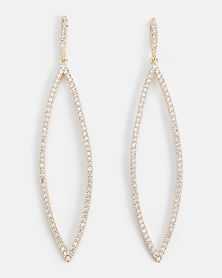 Rhinestone Teardrop Post Back Drop Earring