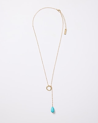 Turquoise Pendant Loop Necklace