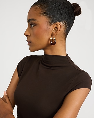 Tortoise Shell Hoop Earrings