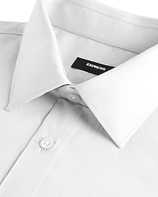 Classic Solid Stretch 1Mx Dress Shirt White Men's XS