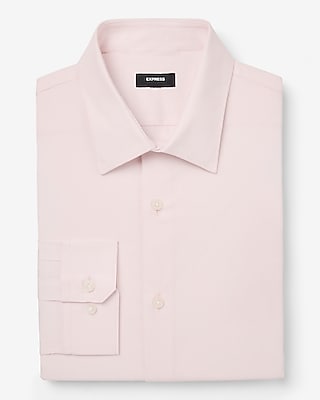 Classic Solid Stretch 1Mx Dress Shirt Pink Men's XL