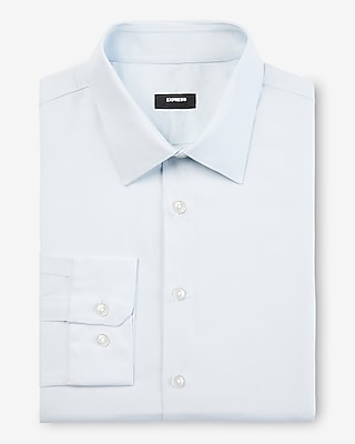 Classic Solid Stretch 1Mx Dress Shirt Blue Men's XS