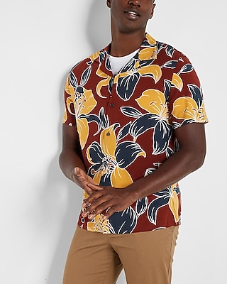 Floral Rayon Short Sleeve Shirt