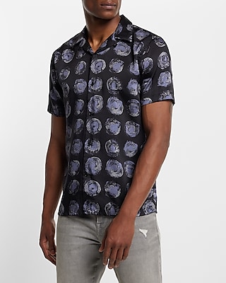 Painted Dot Print Short Sleeve Shirt