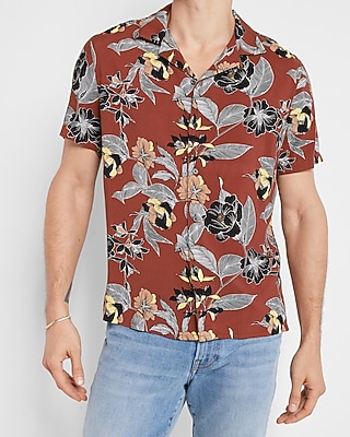 Floral Rayon Short Sleeve Shirt