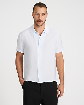 Textured Seersucker Short Sleeve Shirt
