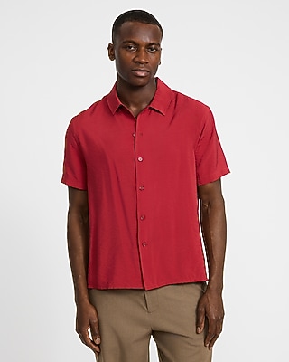 Textured Seersucker Short Sleeve Shirt