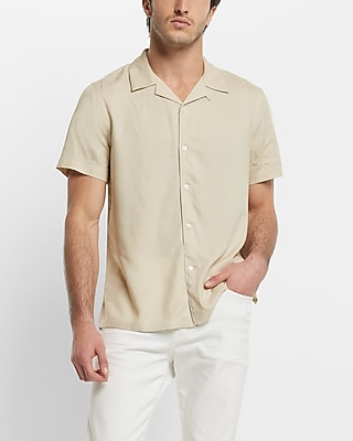 Solid Rayon Short Sleeve Shirt