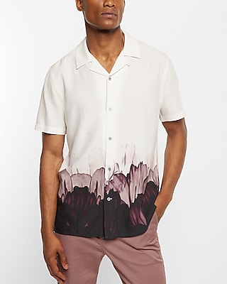 Floral Graphic Rayon Short Sleeve Shirt