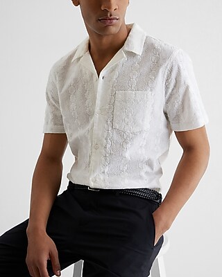 Embroidered Short Sleeve Shirt  Neutral Men's XS