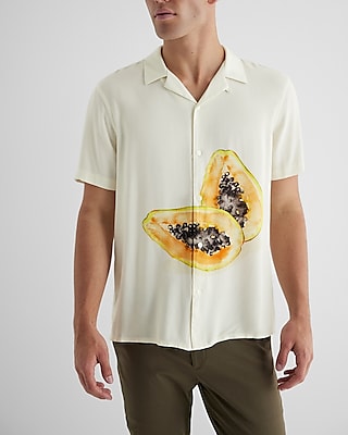 Papaya Graphic Rayon Short Sleeve Shirt