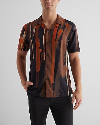 Painted Rayon Short Sleeve Shirt