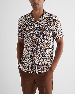 Abstract Rayon Short Sleeve Shirt