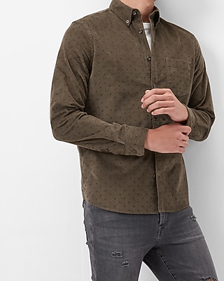 Slim Paisley Stretch Corduroy Shirt