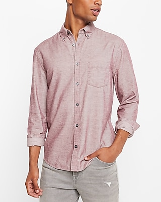Solid Corduroy Shirt Purple Men's S