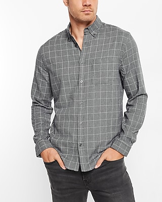 Houndstooth Stretch Flannel Shirt