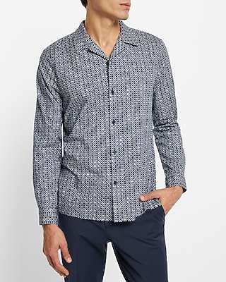 Diamond Print Stretch Cotton Shirt