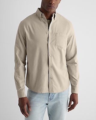 Solid Stretch Oxford Shirt Neutral Men's XS