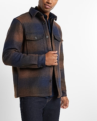 Plaid Knit Shirt Jacket