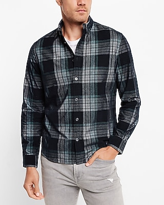 Plaid Stretch Corduroy Shirt