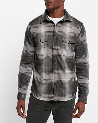 Plaid Sweater Flannel Black Men's S