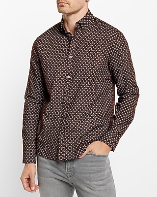 Floral Geo Print Flannel Shirt